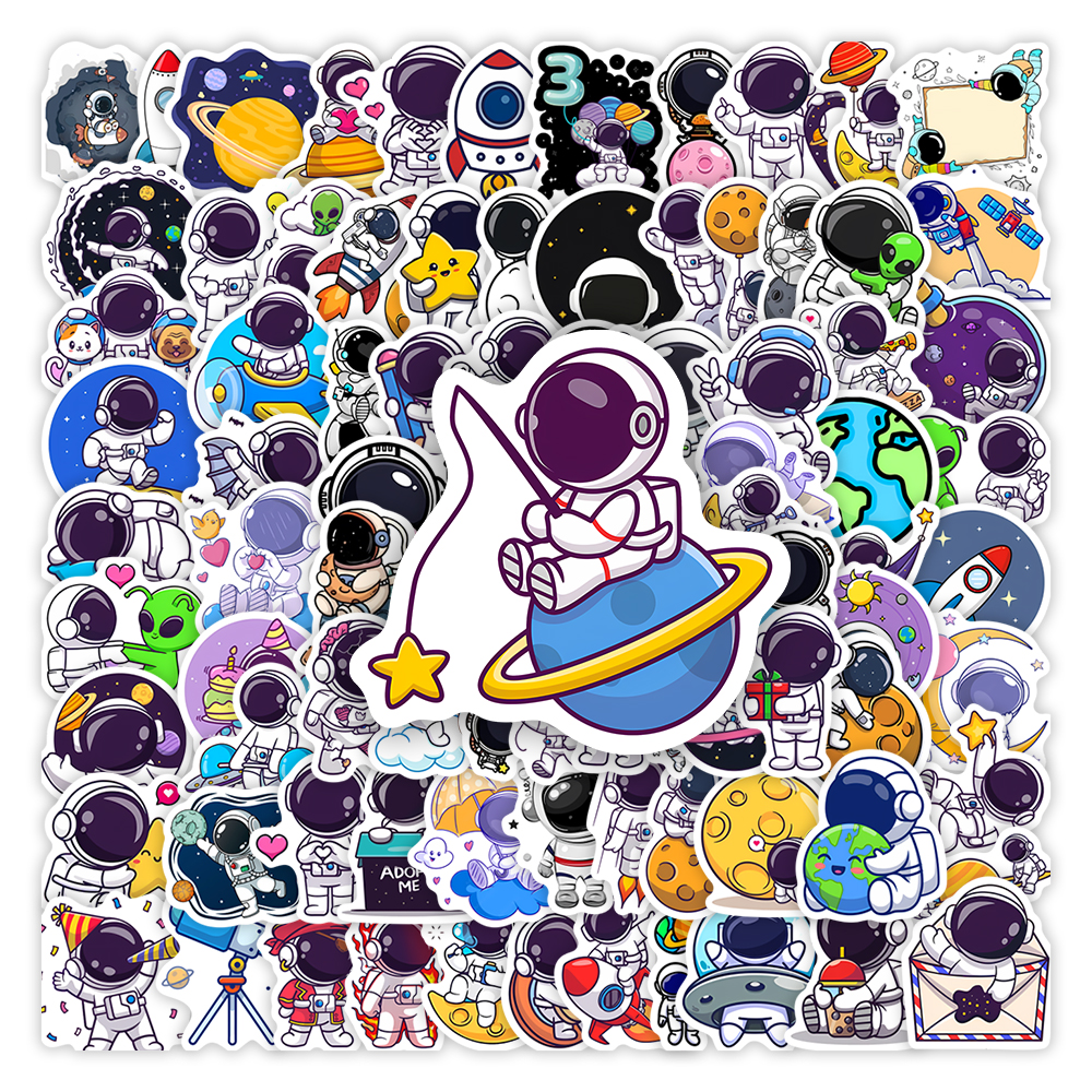 Kids Toys Laptop - Cute Cartoon Astronaut Stickers Space DIY