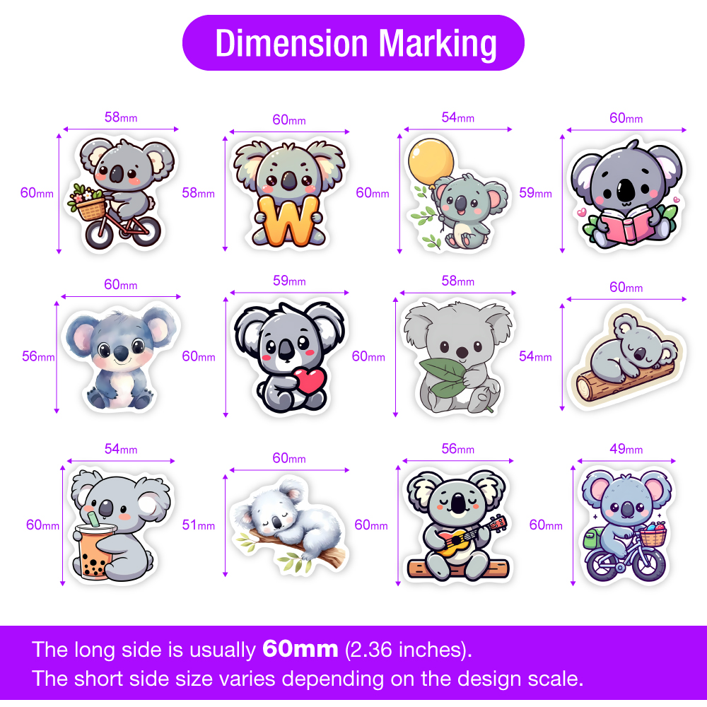 Cartoon Koala Animal Stickers  - Kids Toys Laptop のレビューと価格