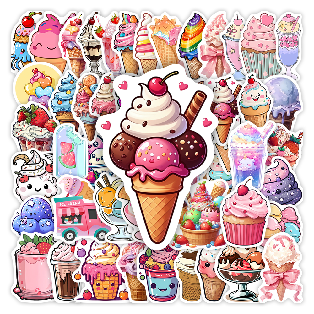 Summer Ice Cream Stickers Cool - Kids Toys Laptop のレビューと価格