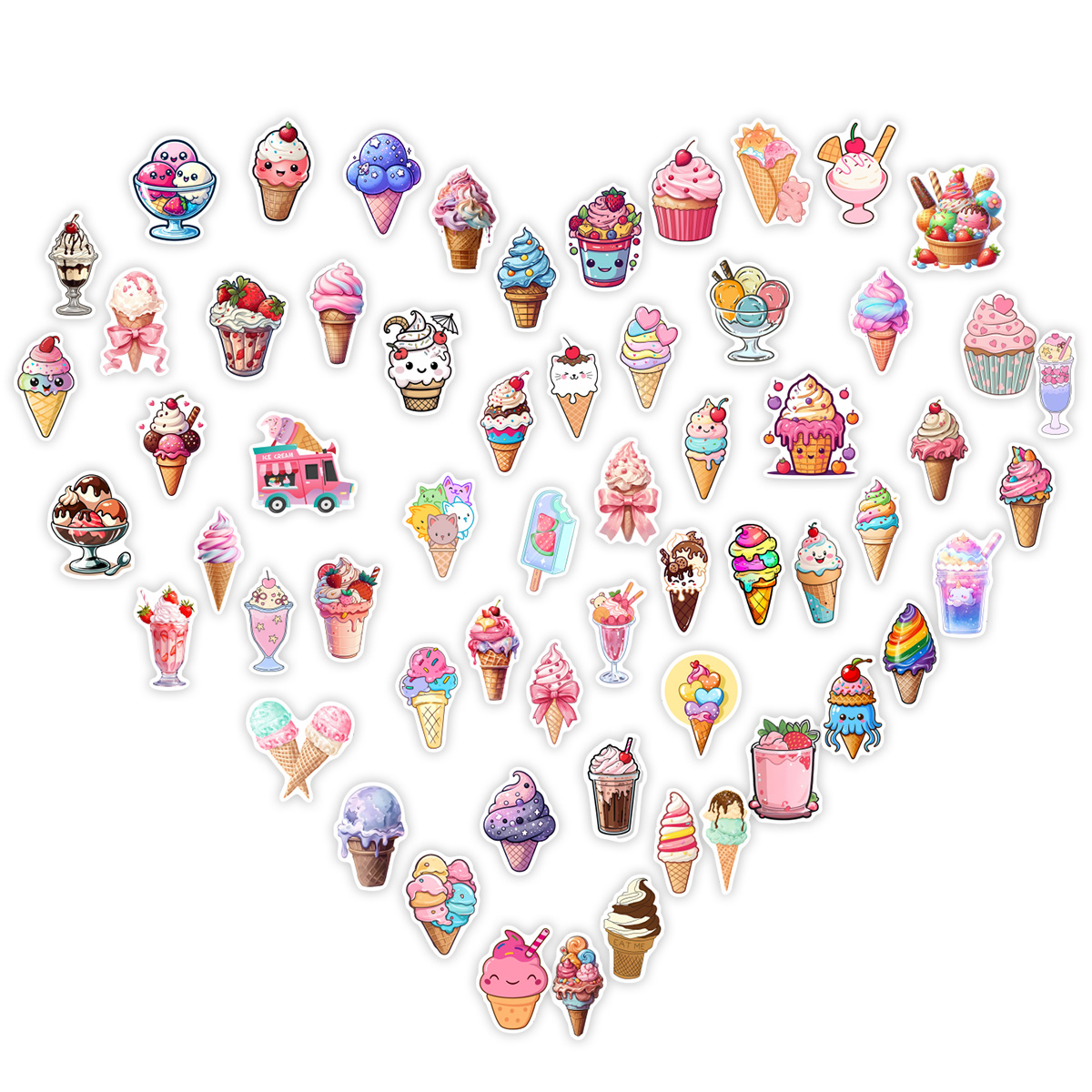 Summer Ice Cream Stickers Cool - Kids Toys Laptop のレビューと価格