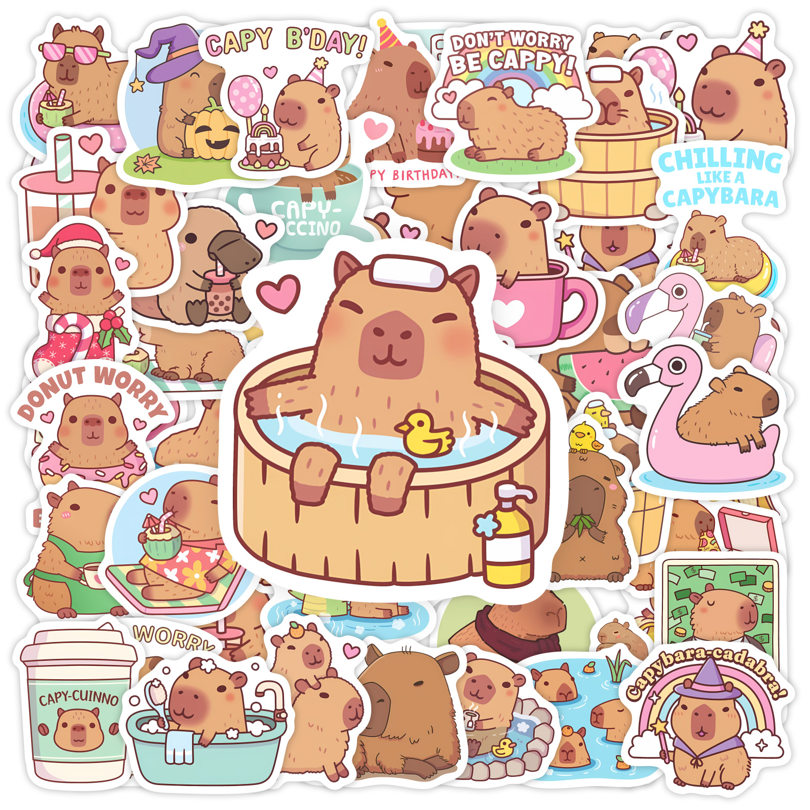 Cute Capybara Cafe Stickers Ca - Kids Toys Laptop のレビューと価格