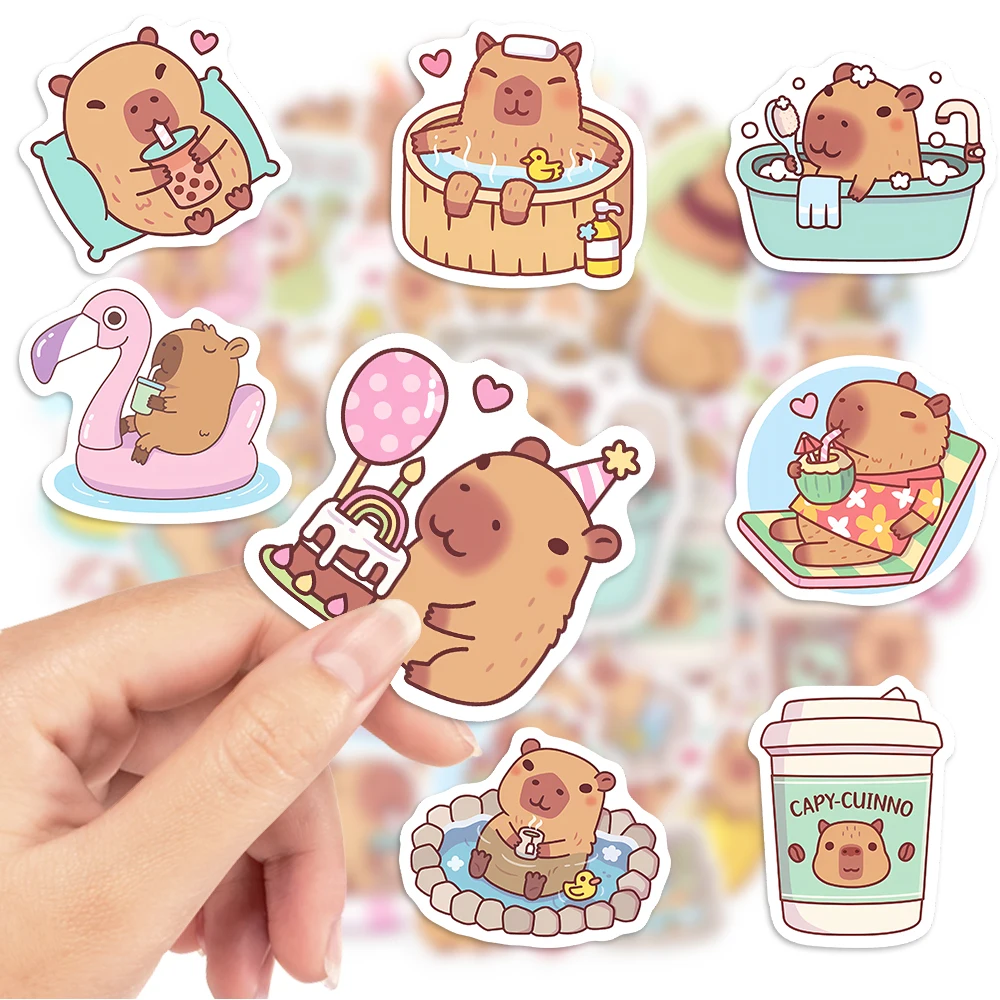 Cute Capybara Cafe Stickers Ca - Kids Toys Laptop のレビューと価格