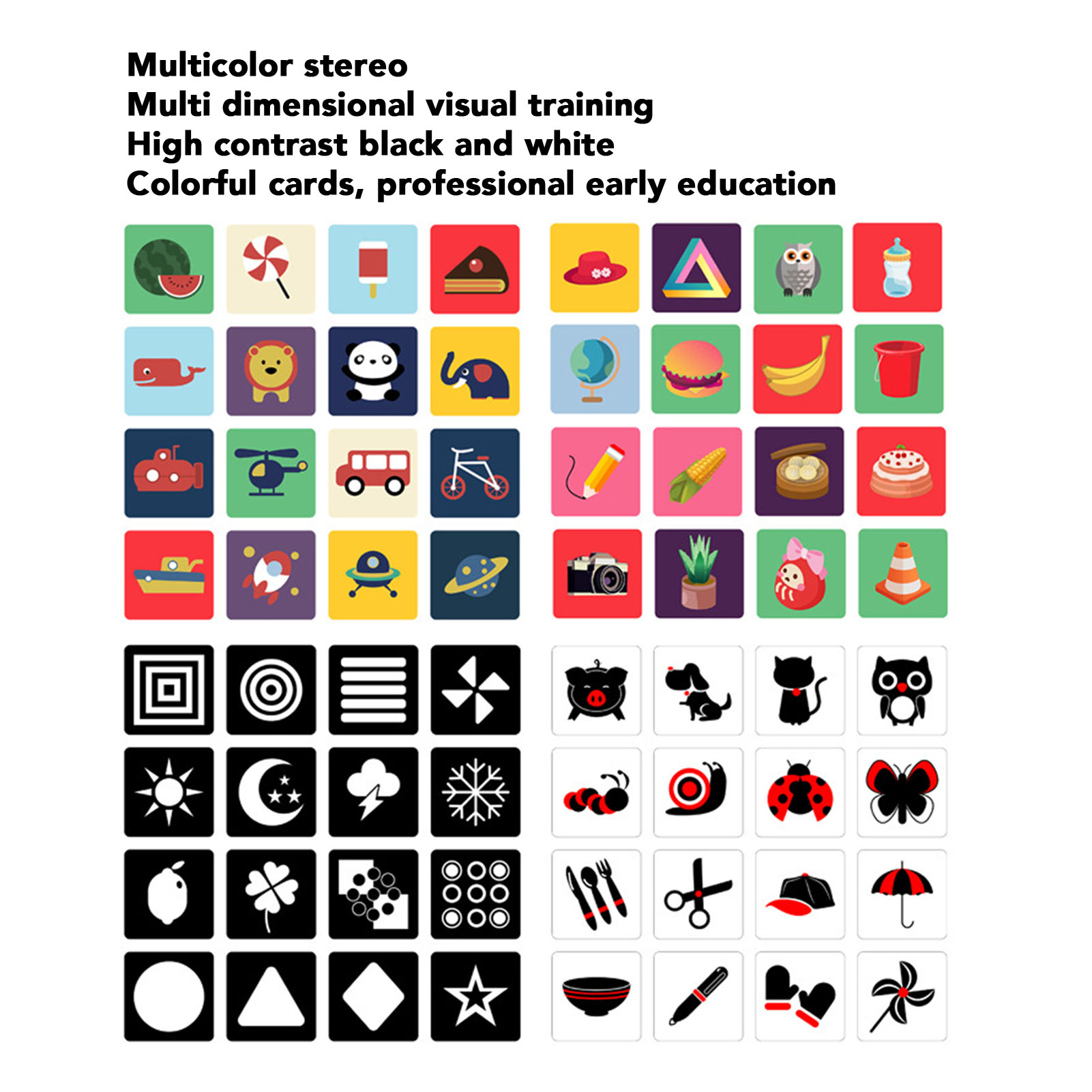 ZK40 64pcs High Contrast Baby  - Educational Flash Card のレビューと価格
