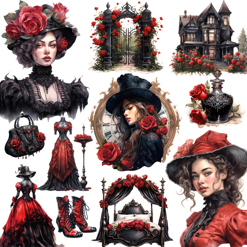 Victoria Black Rose Stickers C - Kids Toys Victoria のレビューと価格