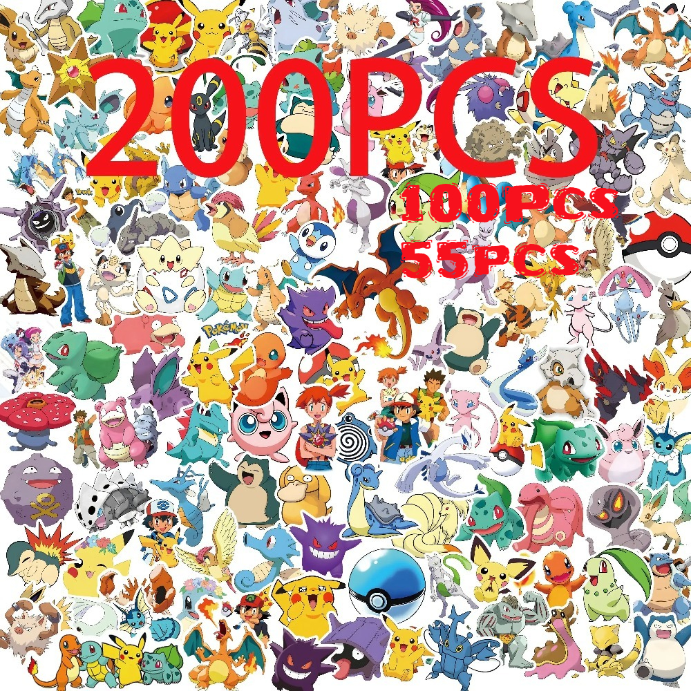 50/100pcs Pokemon Anime Sticke - Kids Toys Laptop のレビューと価格