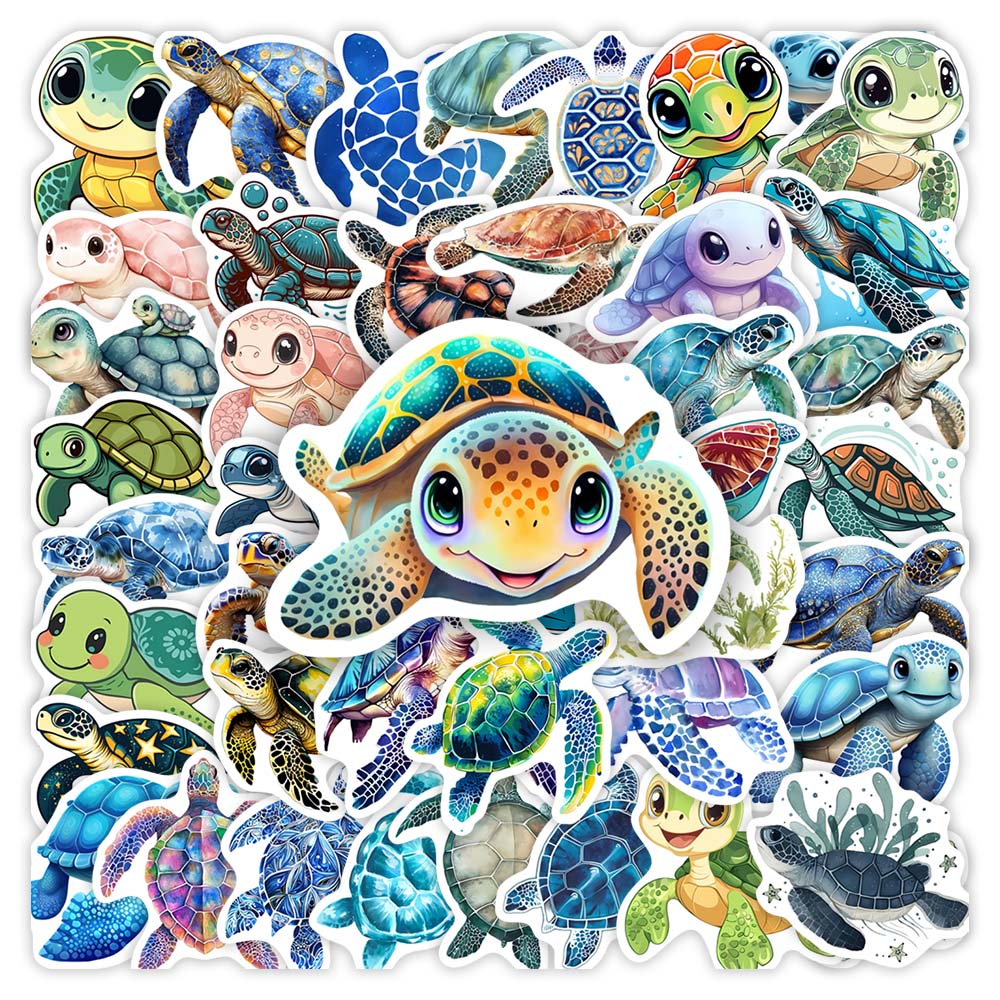 Watercolor Sea Turtle Stickers - Kids Toys Laptop のレビューと価格