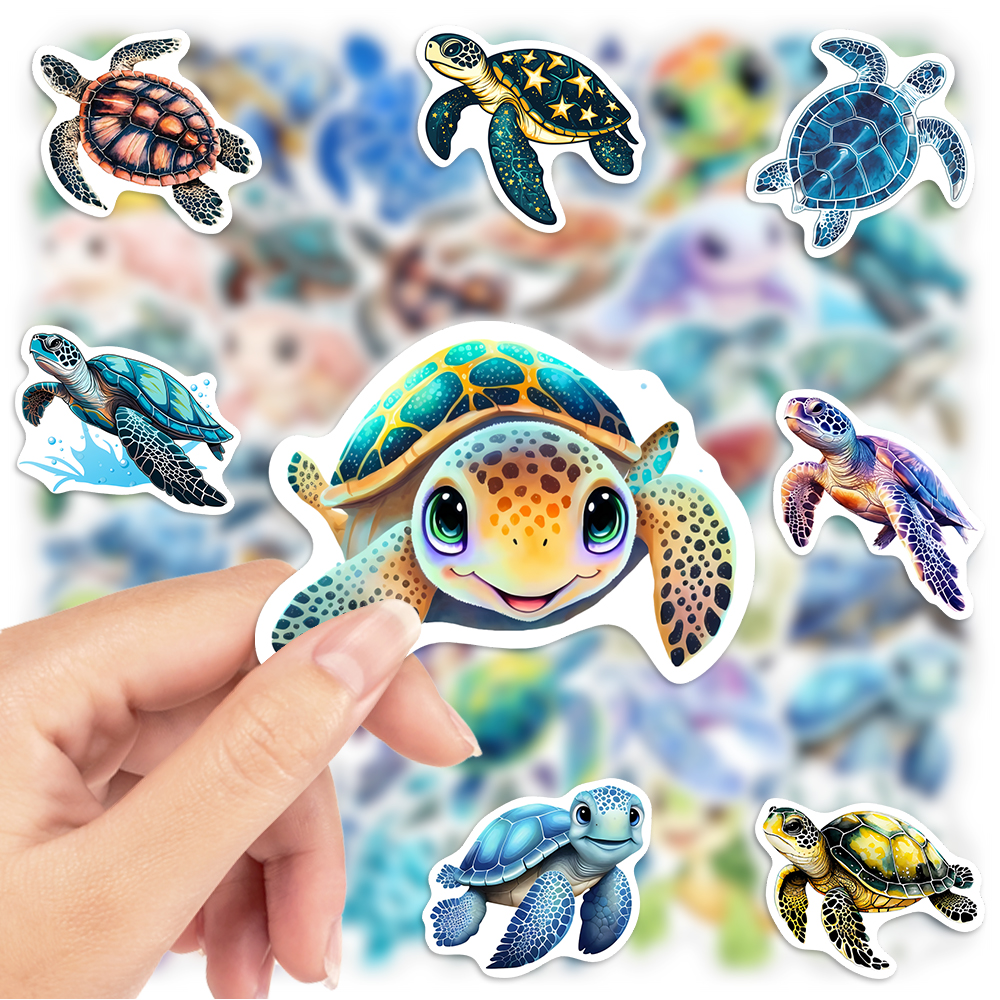 Watercolor Sea Turtle Stickers - Kids Toys Laptop のレビューと価格