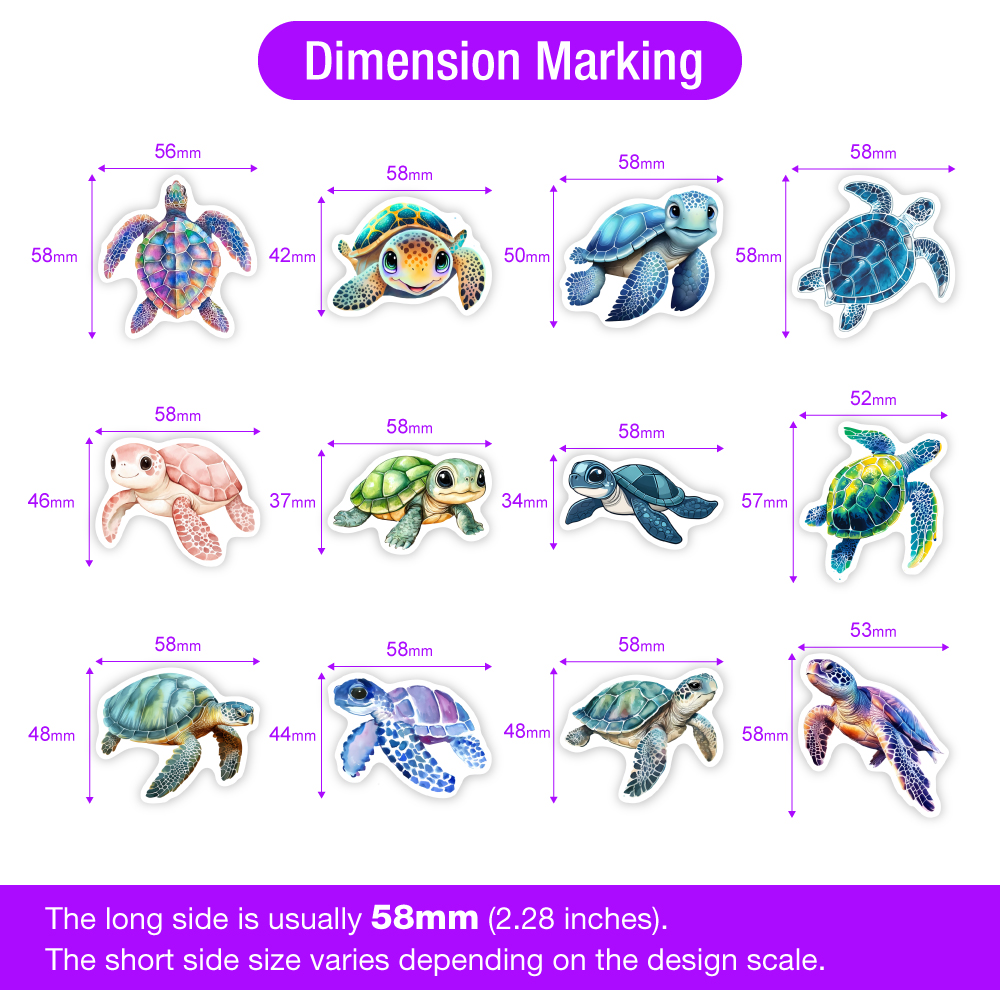 Watercolor Sea Turtle Stickers - Kids Toys Laptop のレビューと価格