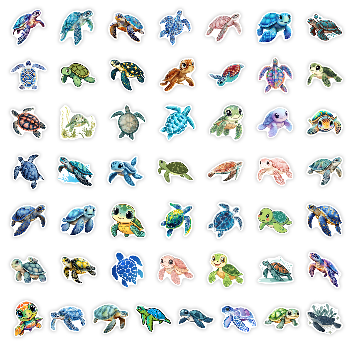 Watercolor Sea Turtle Stickers - Kids Toys Laptop のレビューと価格