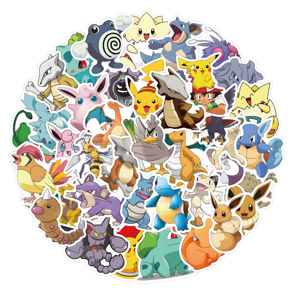 50/60pcs Cute Cartoon Anime Po - Kids Toys Laptop のレビューと価格