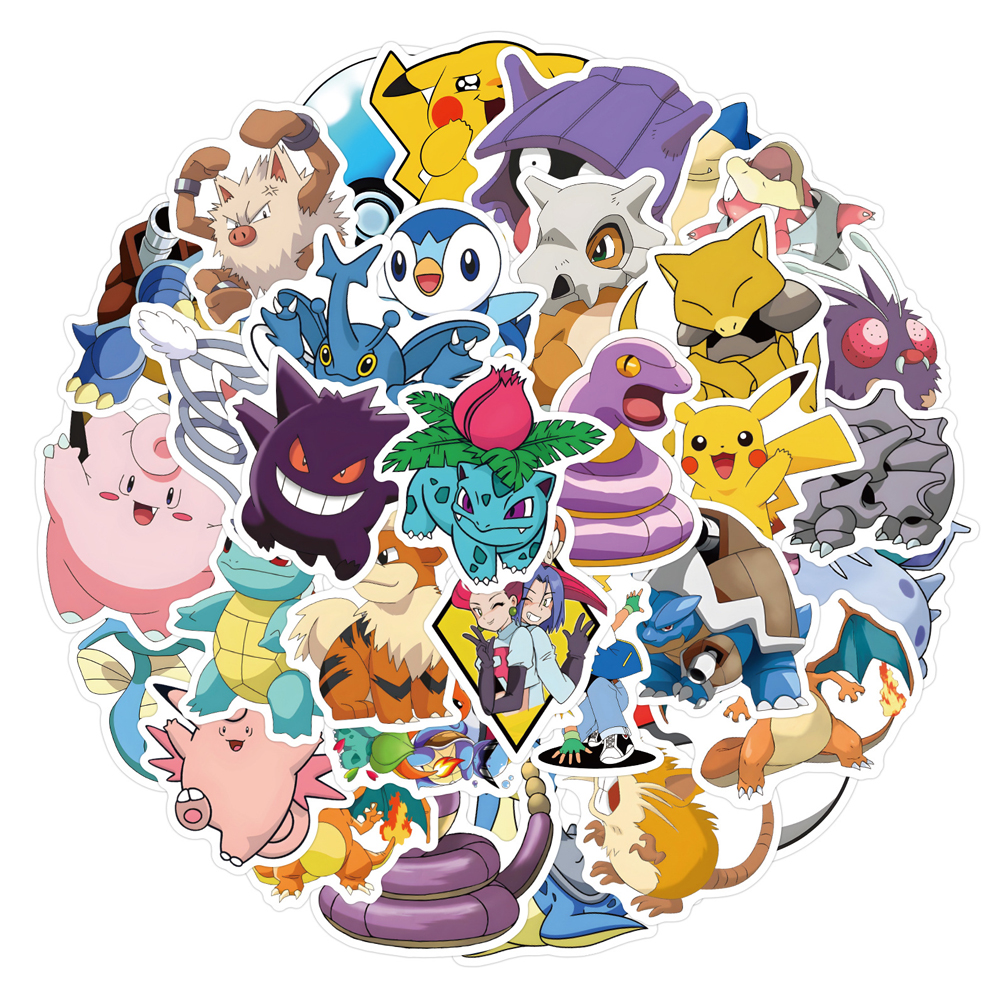 50/60pcs Cute Cartoon Anime Po - Kids Toys Laptop のレビューと価格