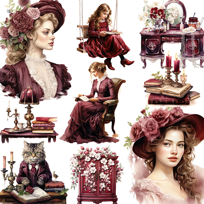 Retro Victoria Lady Stickers C - Kids Toys Victoria のレビューと価格