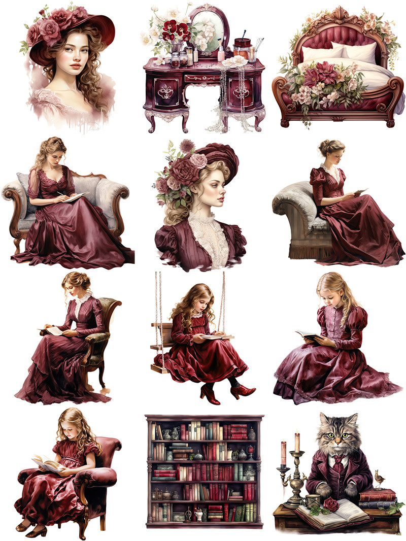 Retro Victoria Lady Stickers C - Kids Toys Victoria のレビューと価格
