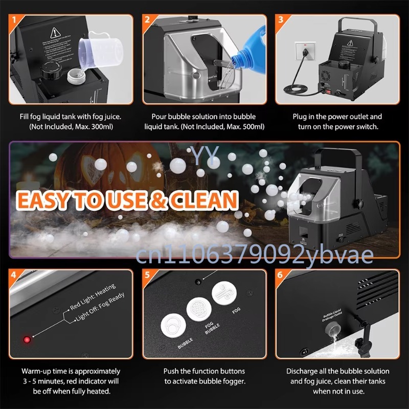 450W 3 in 1 Fog Bubble Smoke M - Bubble Machine Outdoor のレビューと価格